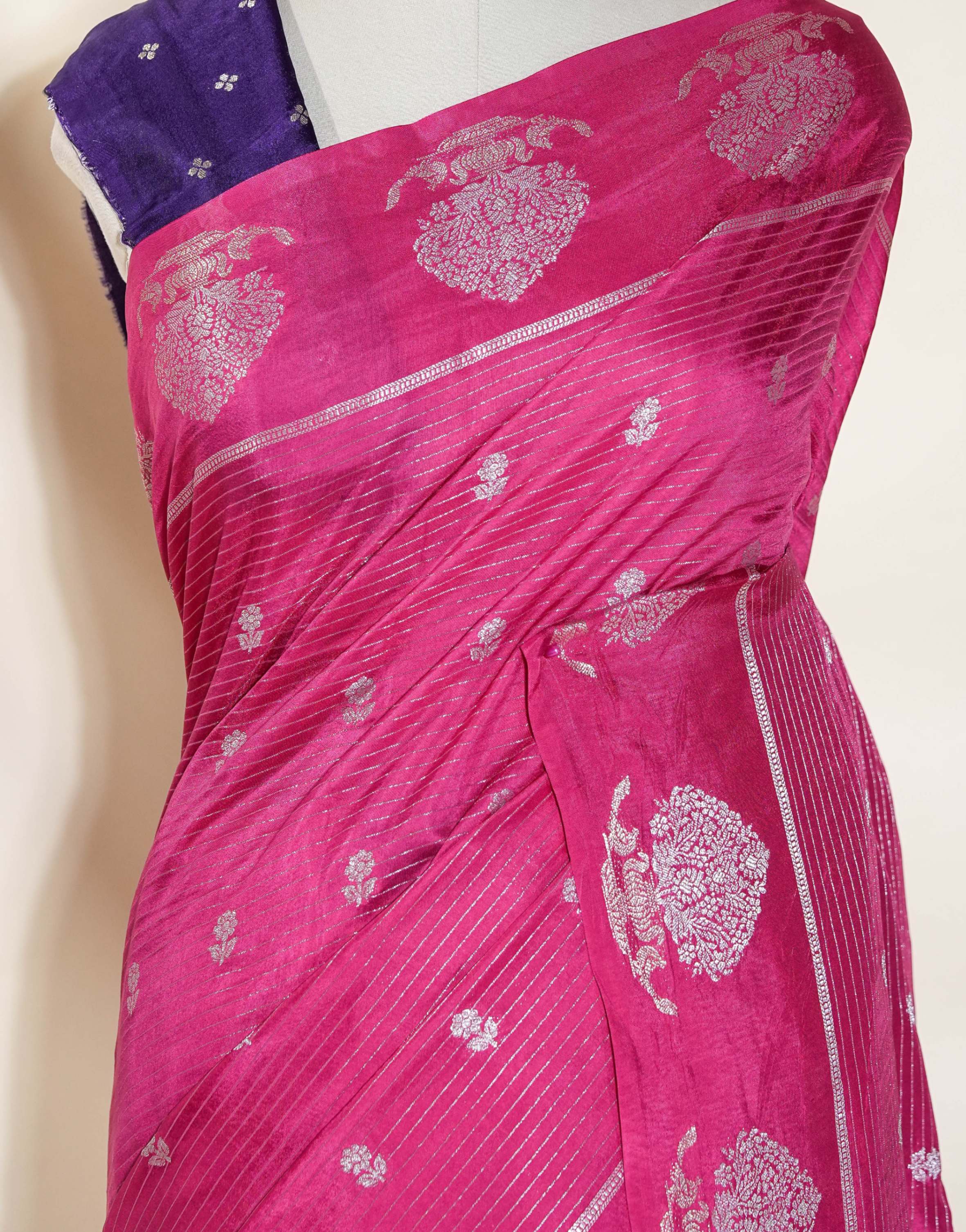 Pink Banarasi Silk Saree