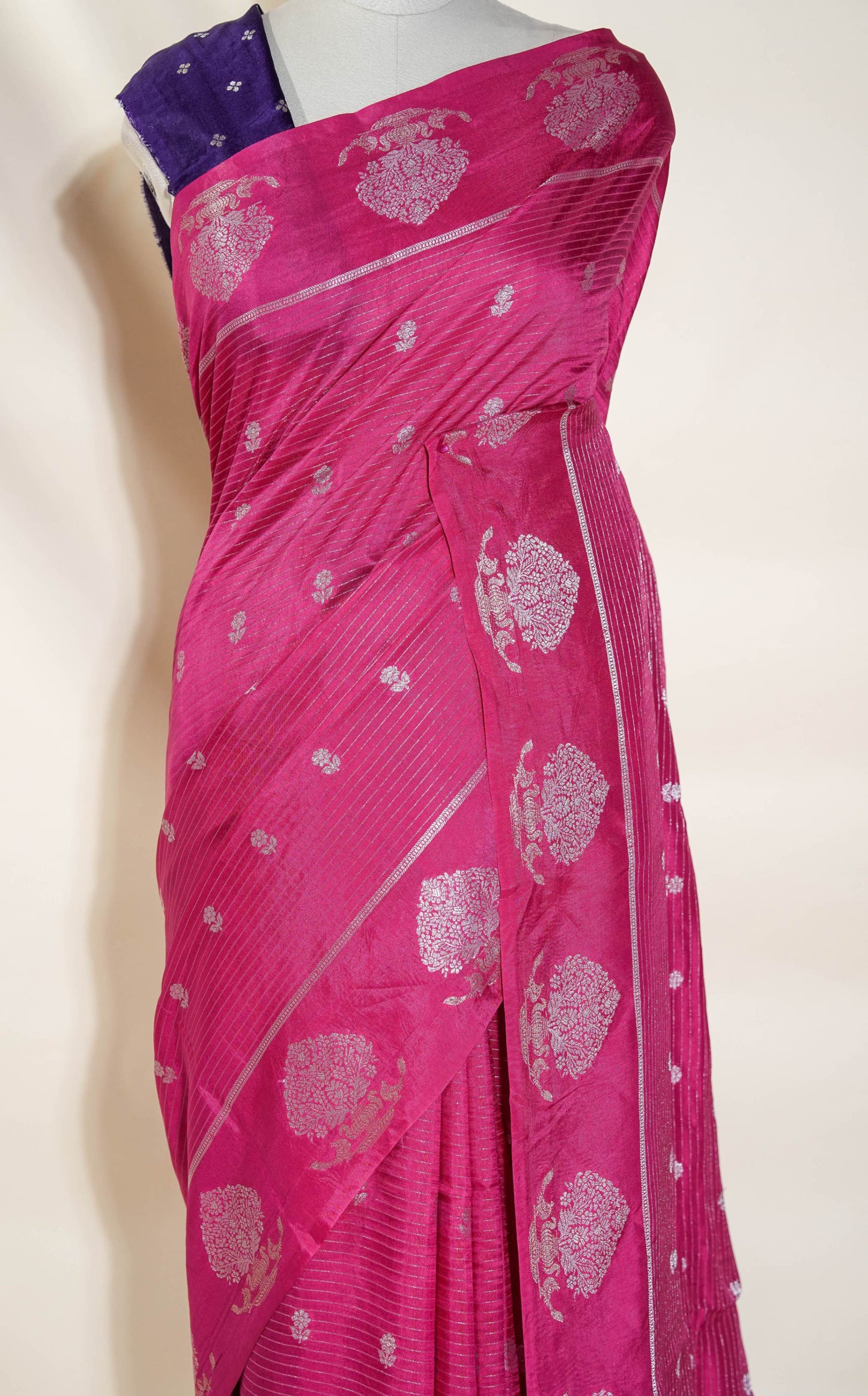 Pink Banarasi Silk Saree