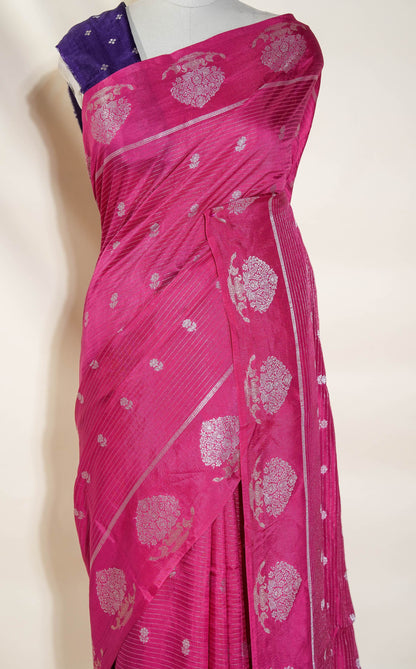 Pink Banarasi Silk Saree