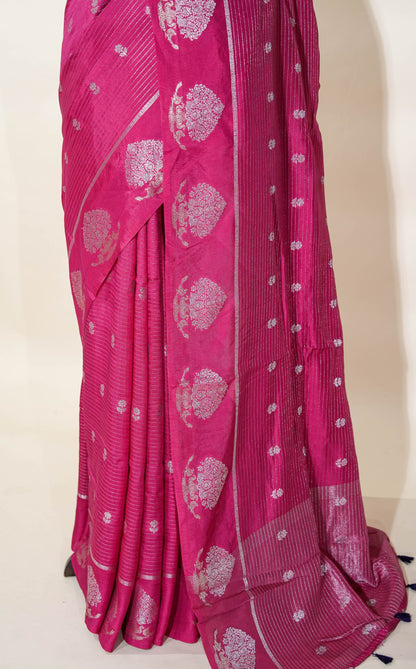 Pink Banarasi Silk Saree
