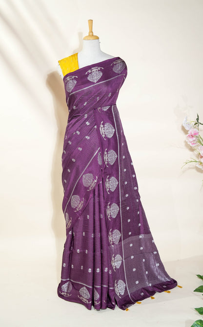 Purple Banarasi Silk Saree