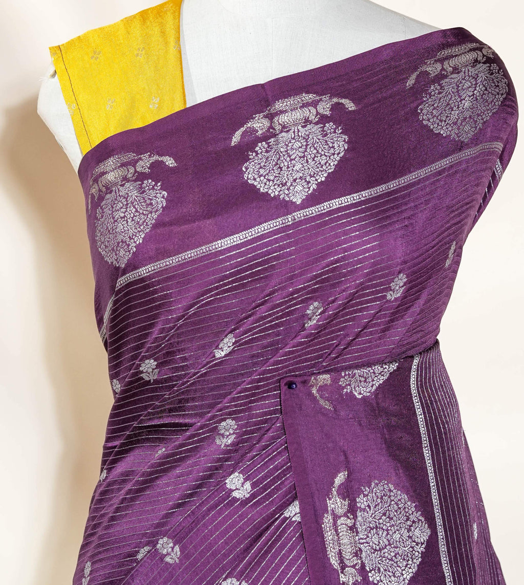 Purple Banarasi Silk Saree