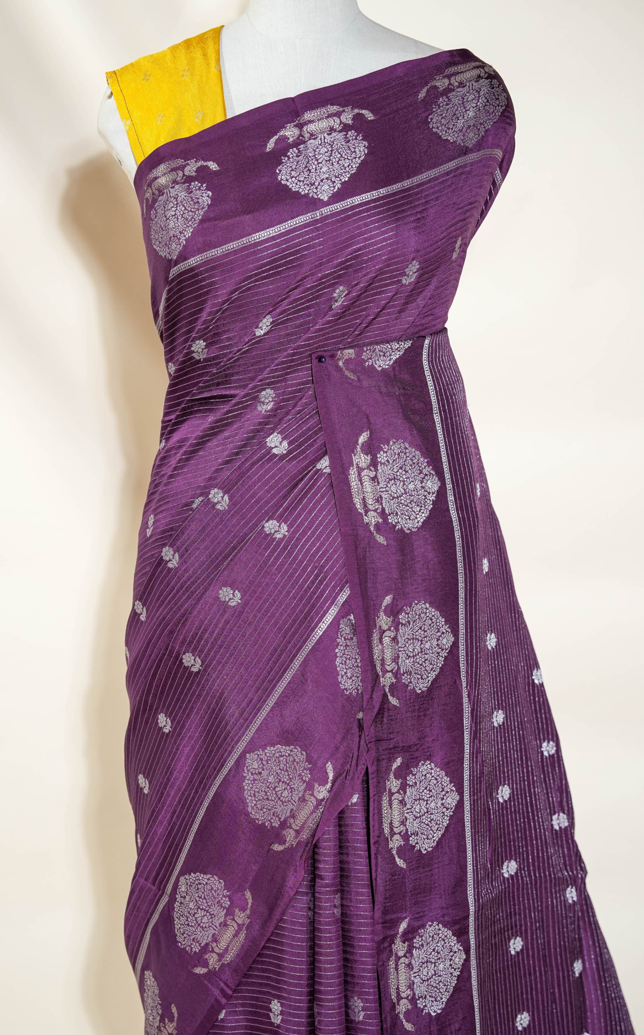Purple Banarasi Silk Saree