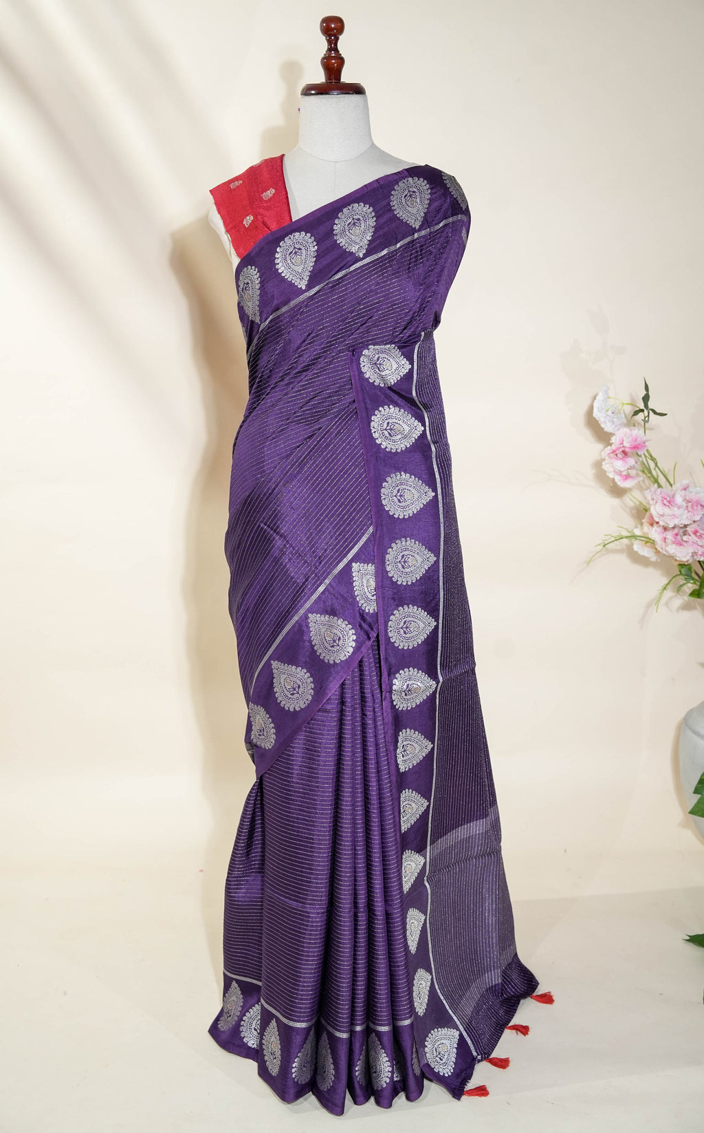 Purple Banarasi Silk Saree