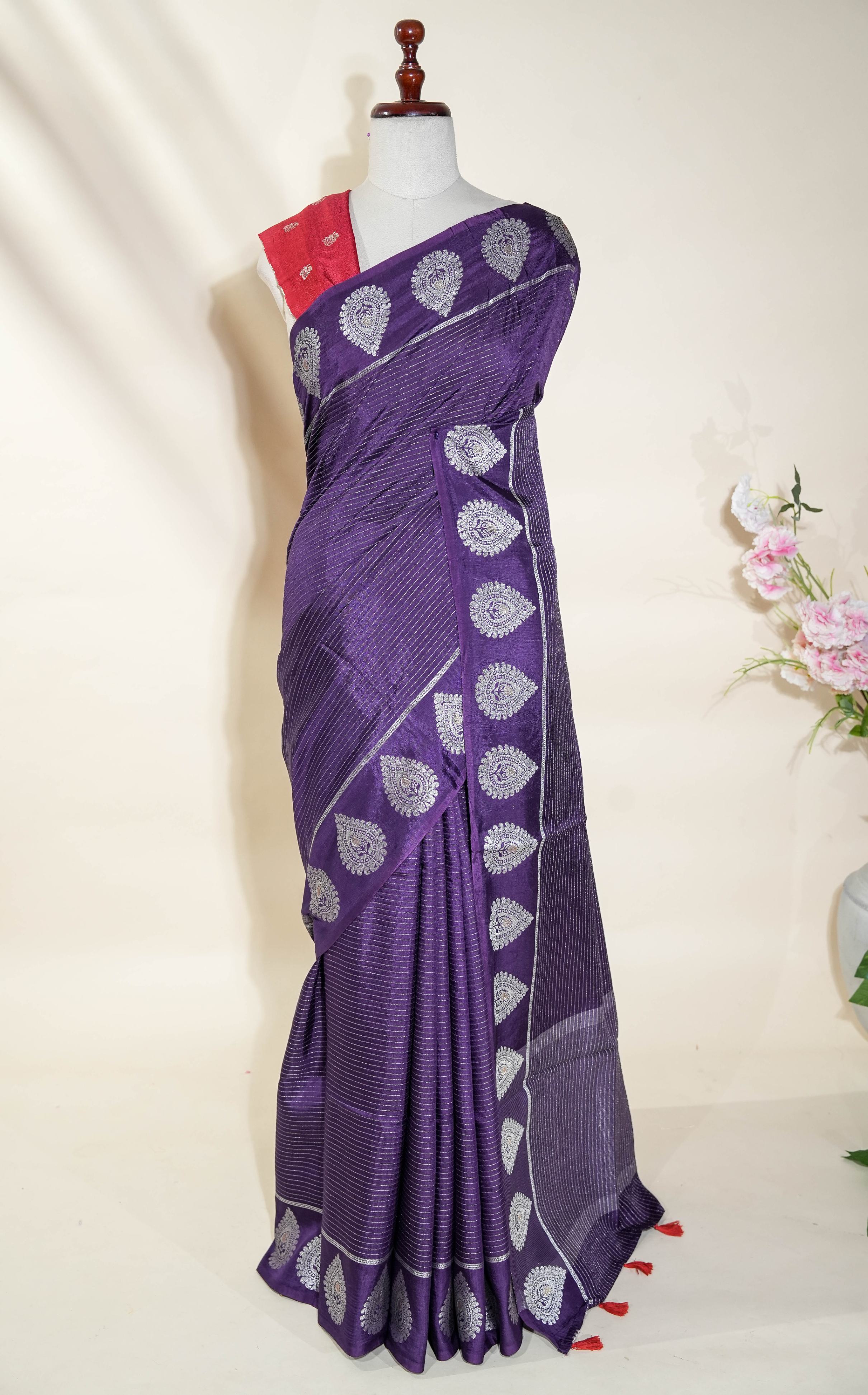 Purple Banarasi Silk Saree