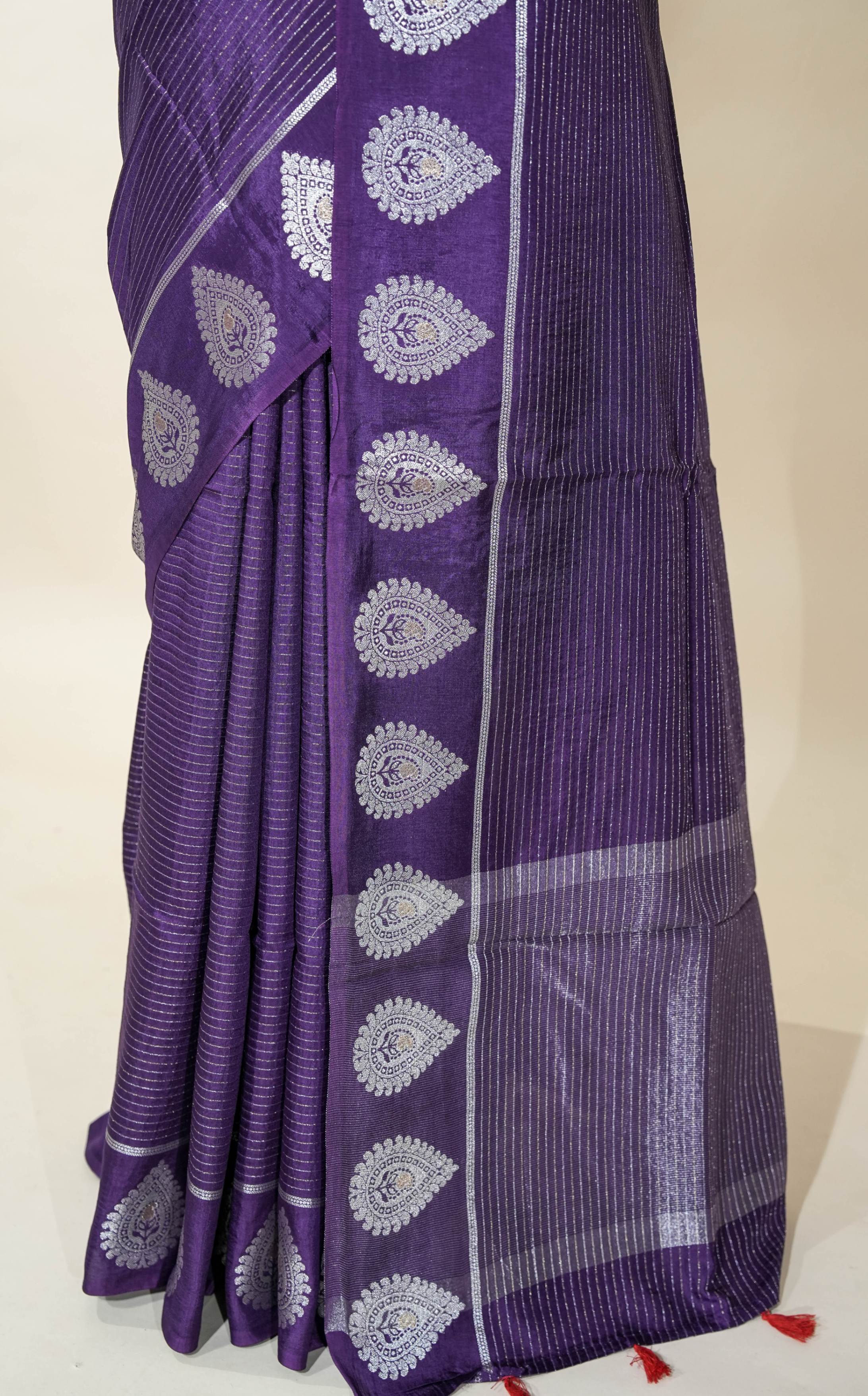 Purple Banarasi Silk Saree