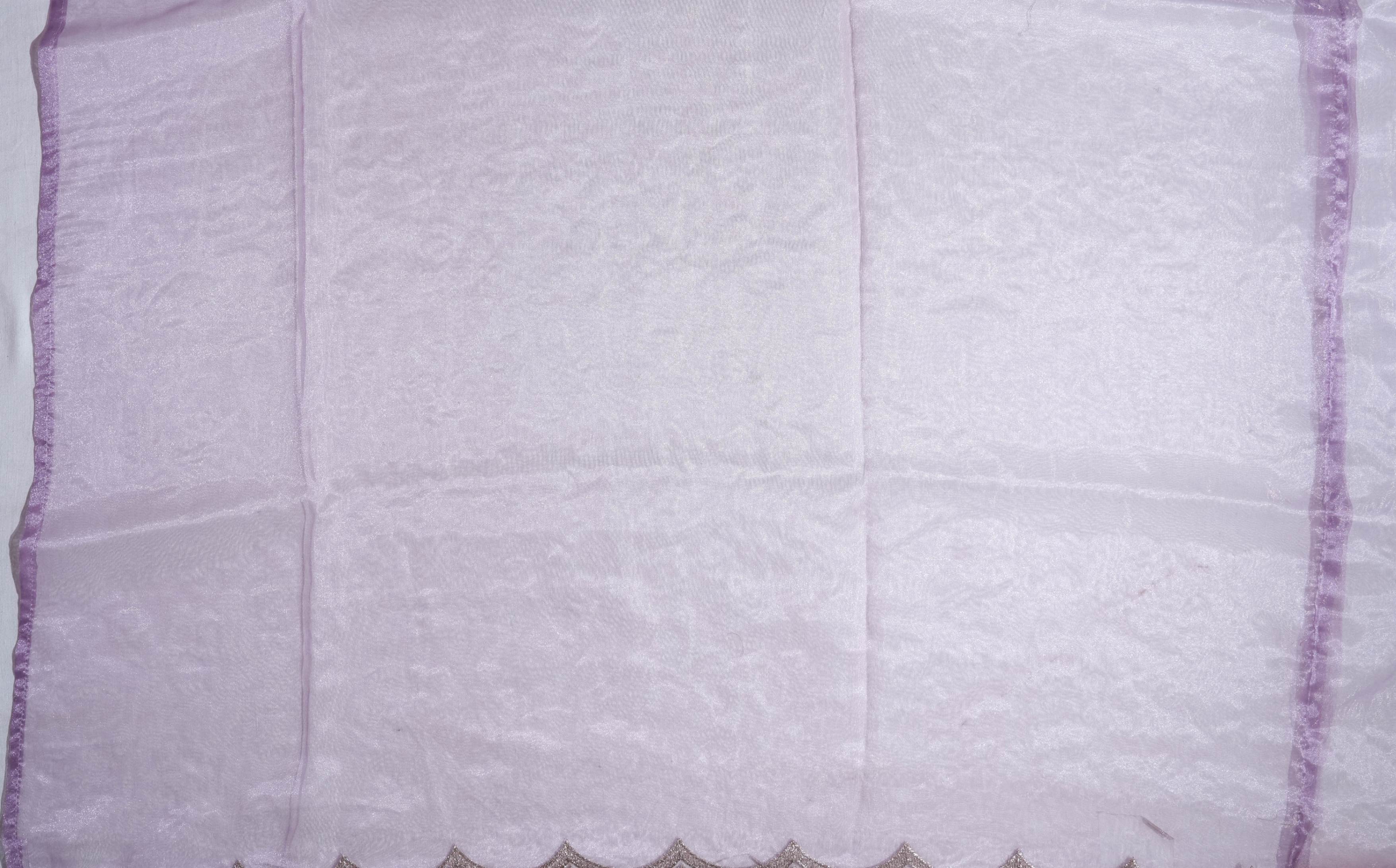 Purple Embroidery Tissue Saree