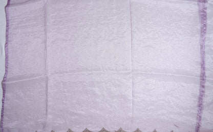 Purple Embroidery Tissue Saree
