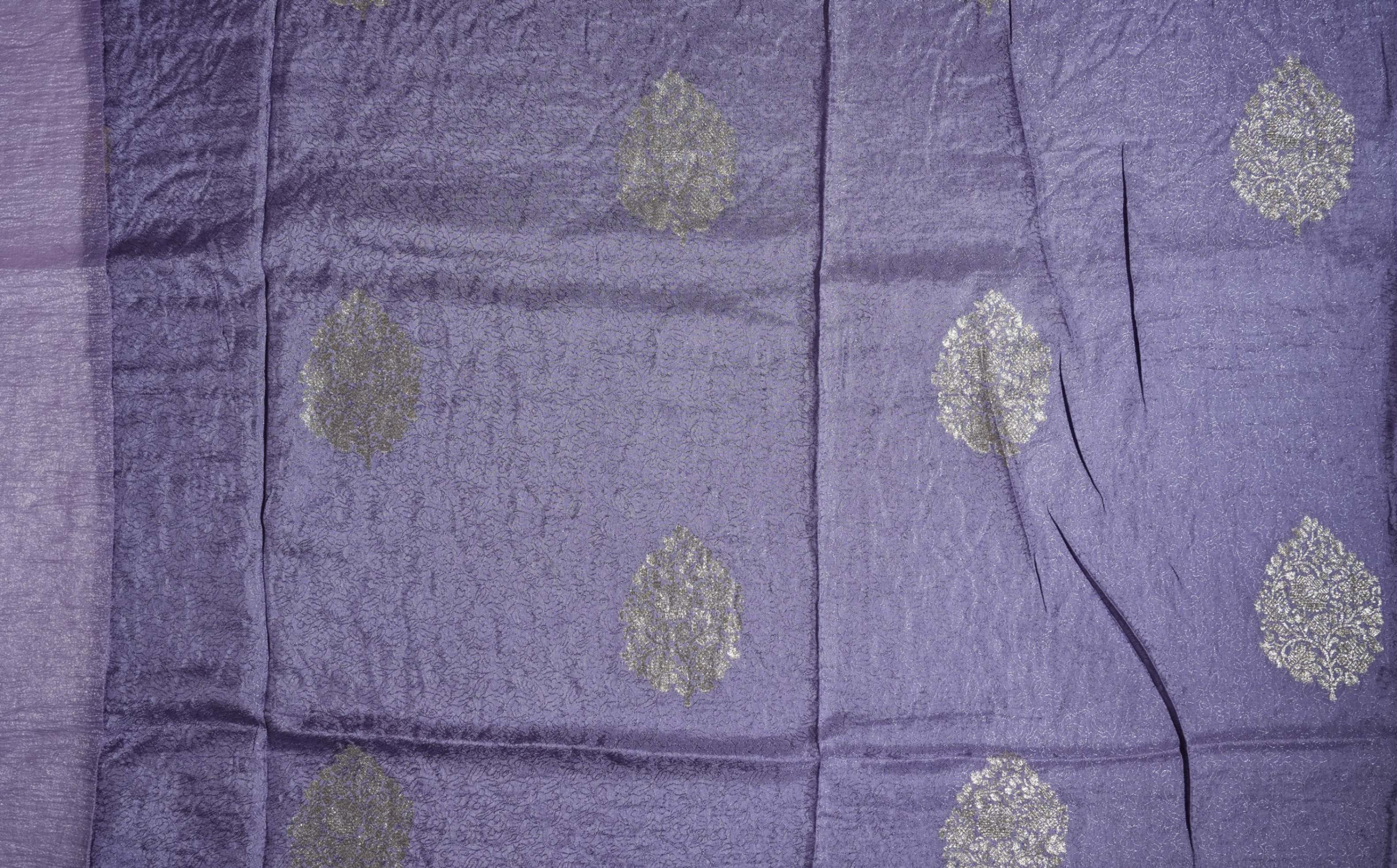 Purple Embroidery Organza Saree