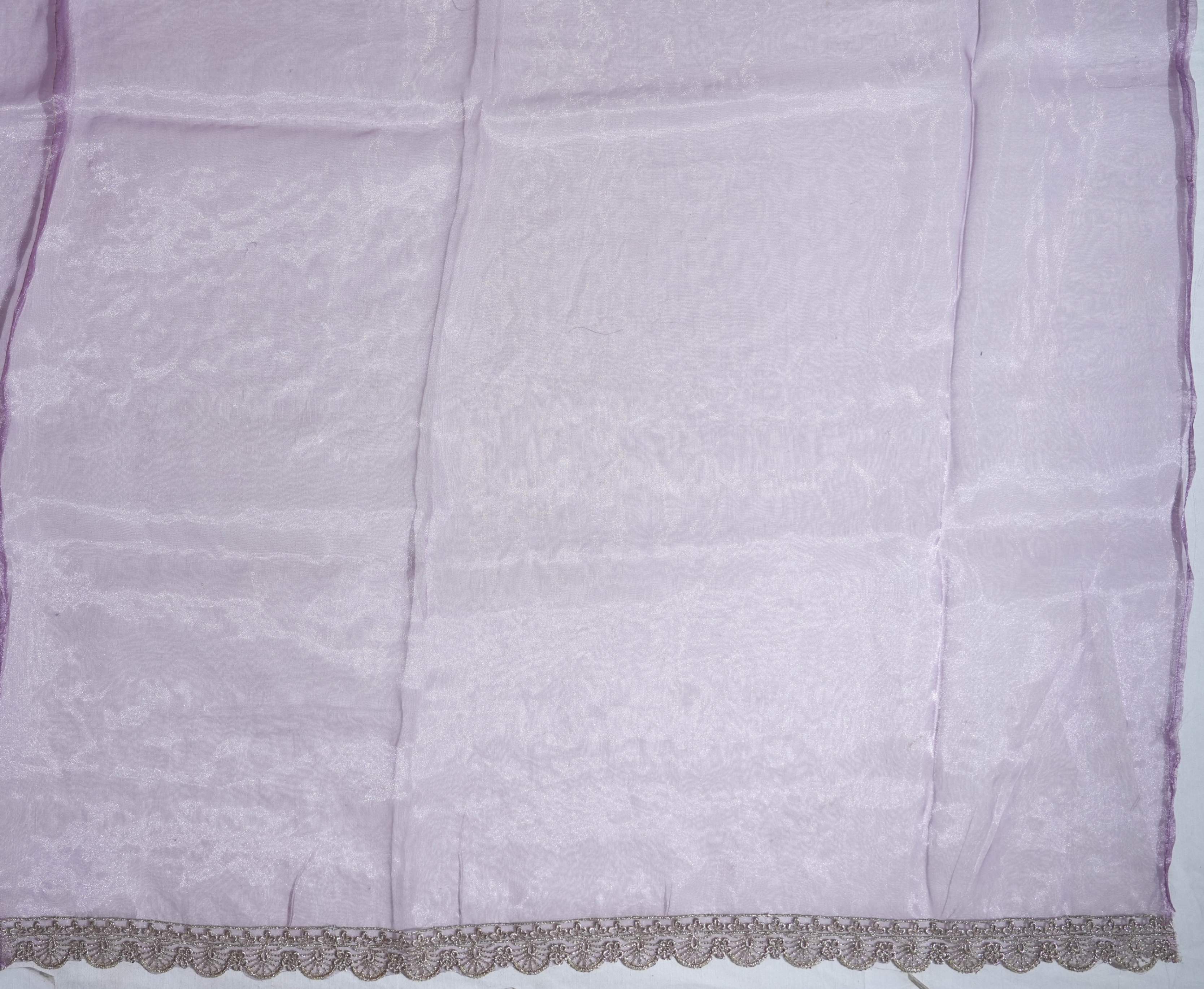 Purple Embroidery Tissue Saree