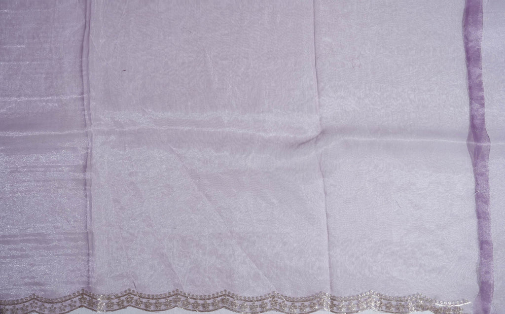 Purple Embroidery Tissue Saree
