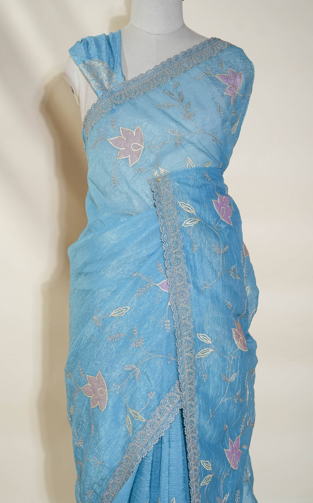 Ferozi Embroidery Organza Saree