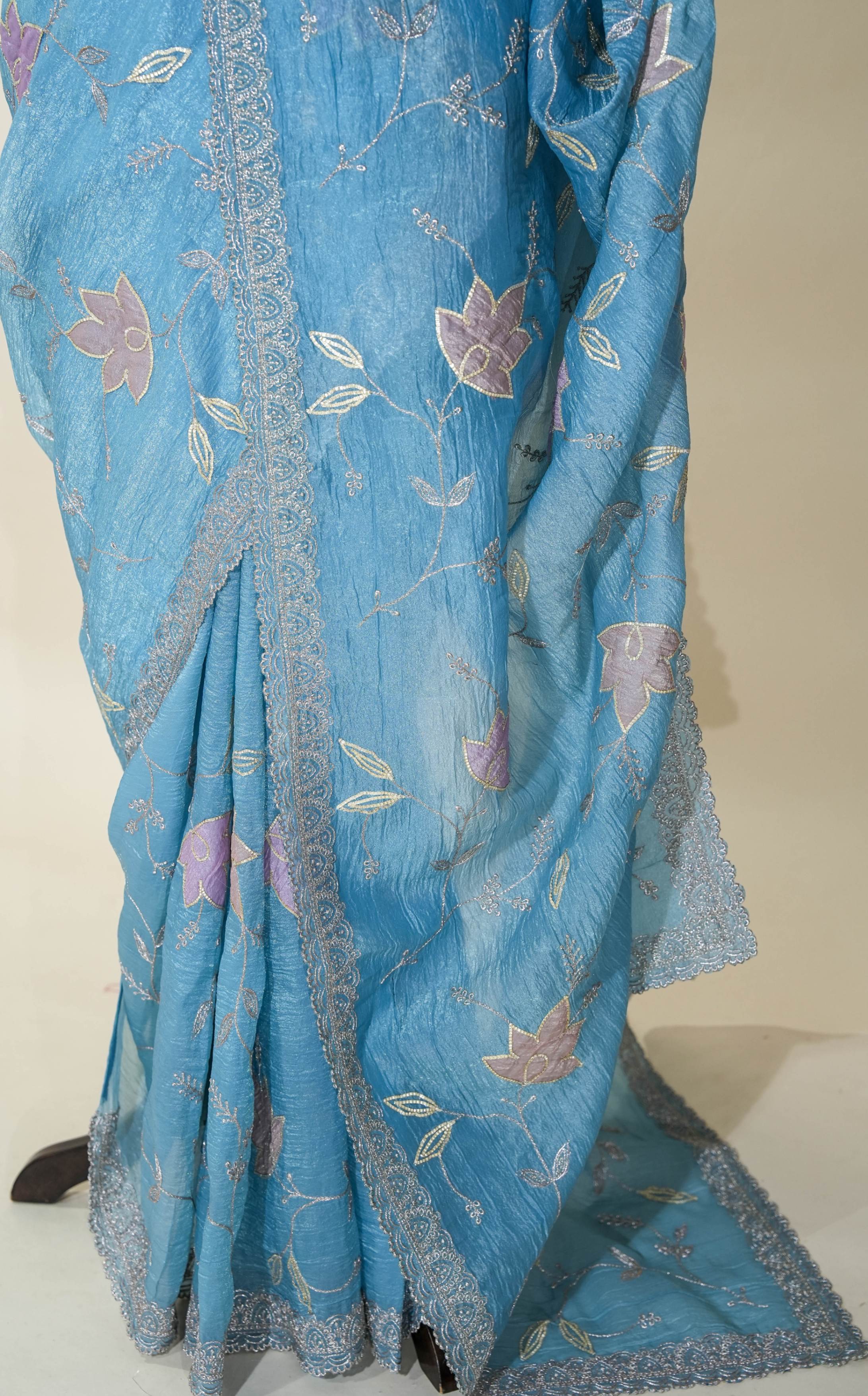 Ferozi Embroidery Organza Saree