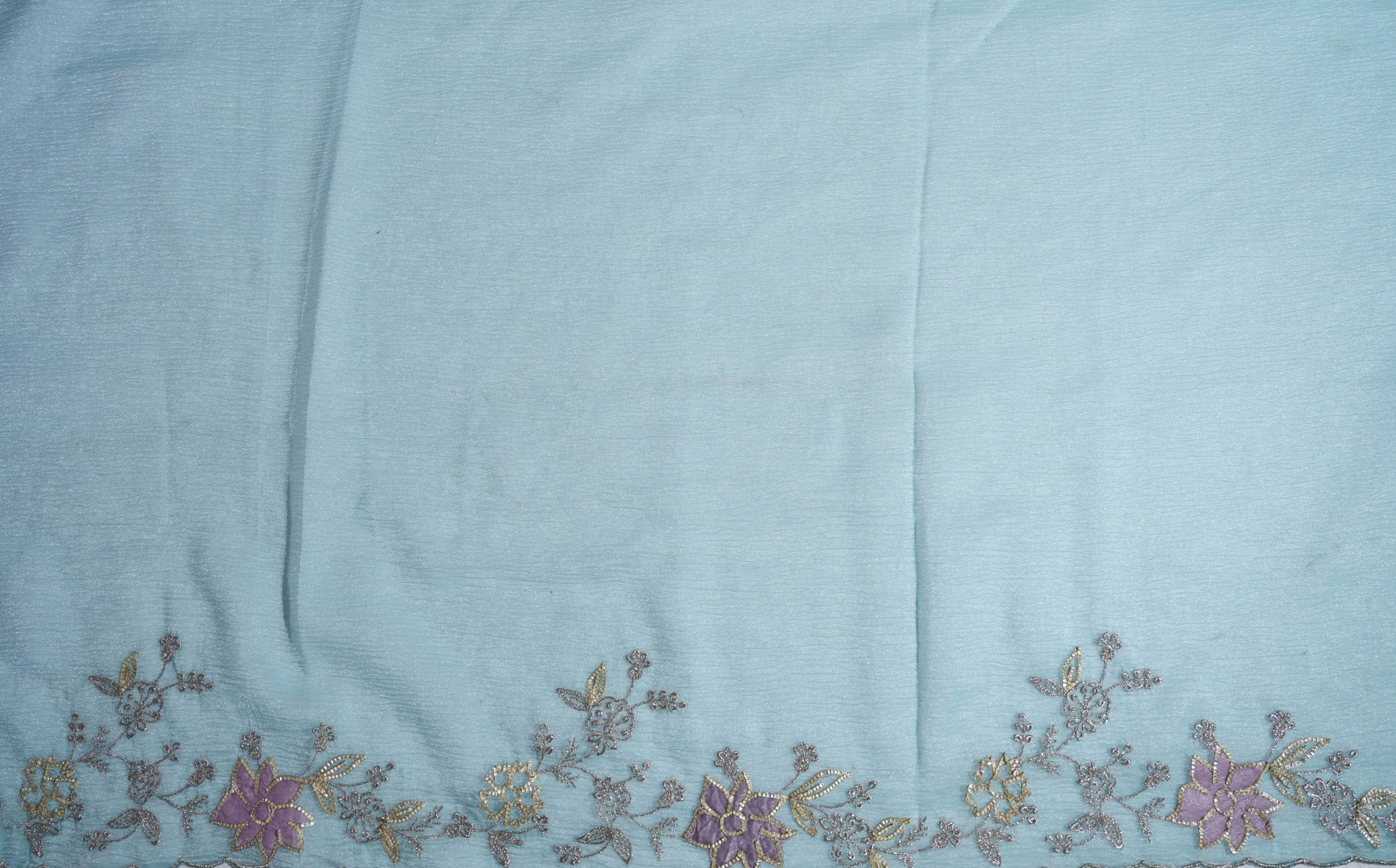 Ferozi Embroidery Organza Saree
