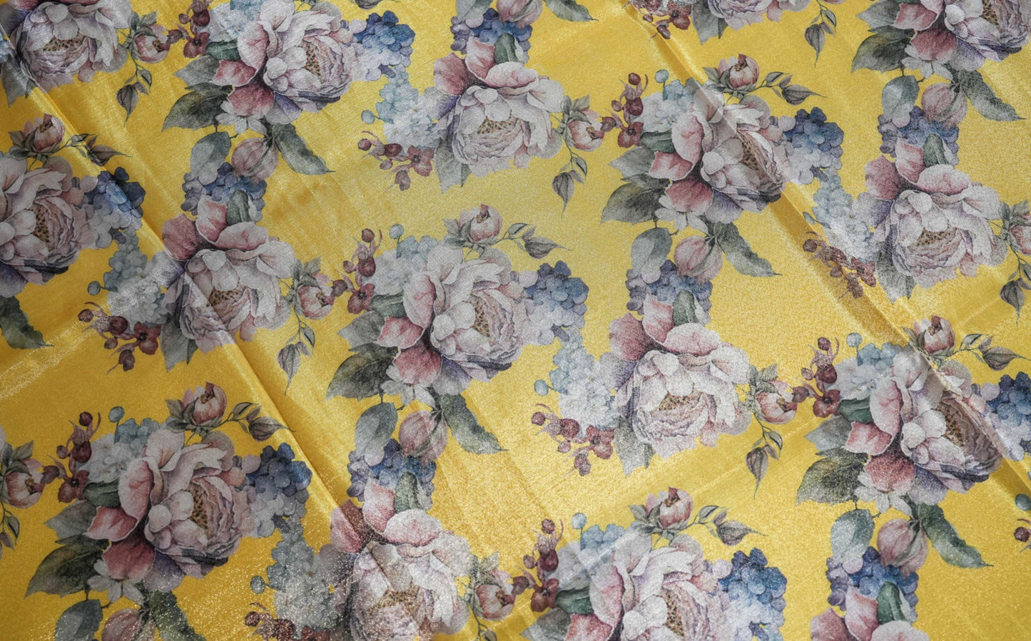 Yellow Banarasi Organza Saree