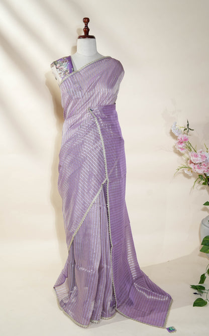 Purple Banarasi Organza Saree