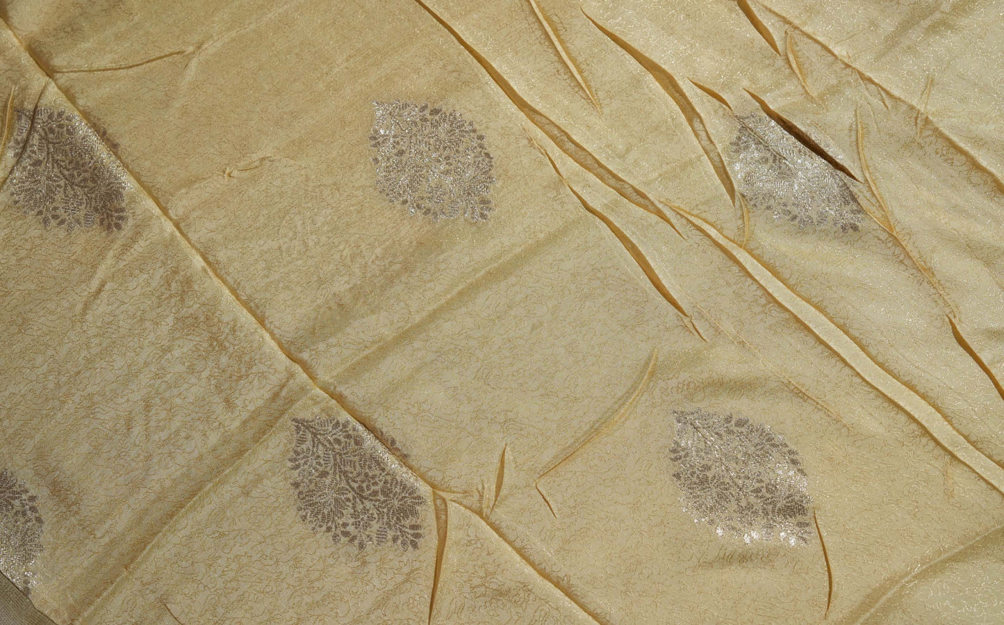 Gold Printed Embroidery Tissue Saree