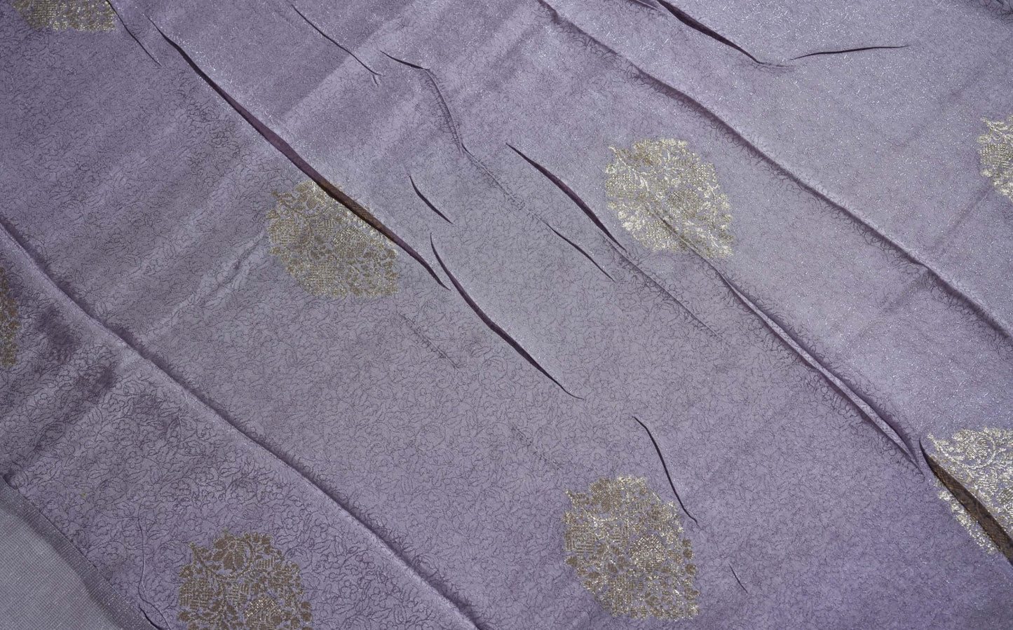 Purple Printed Embroidery Tissue Saree