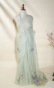 Pastel Printed Embroidery Tissue Saree
