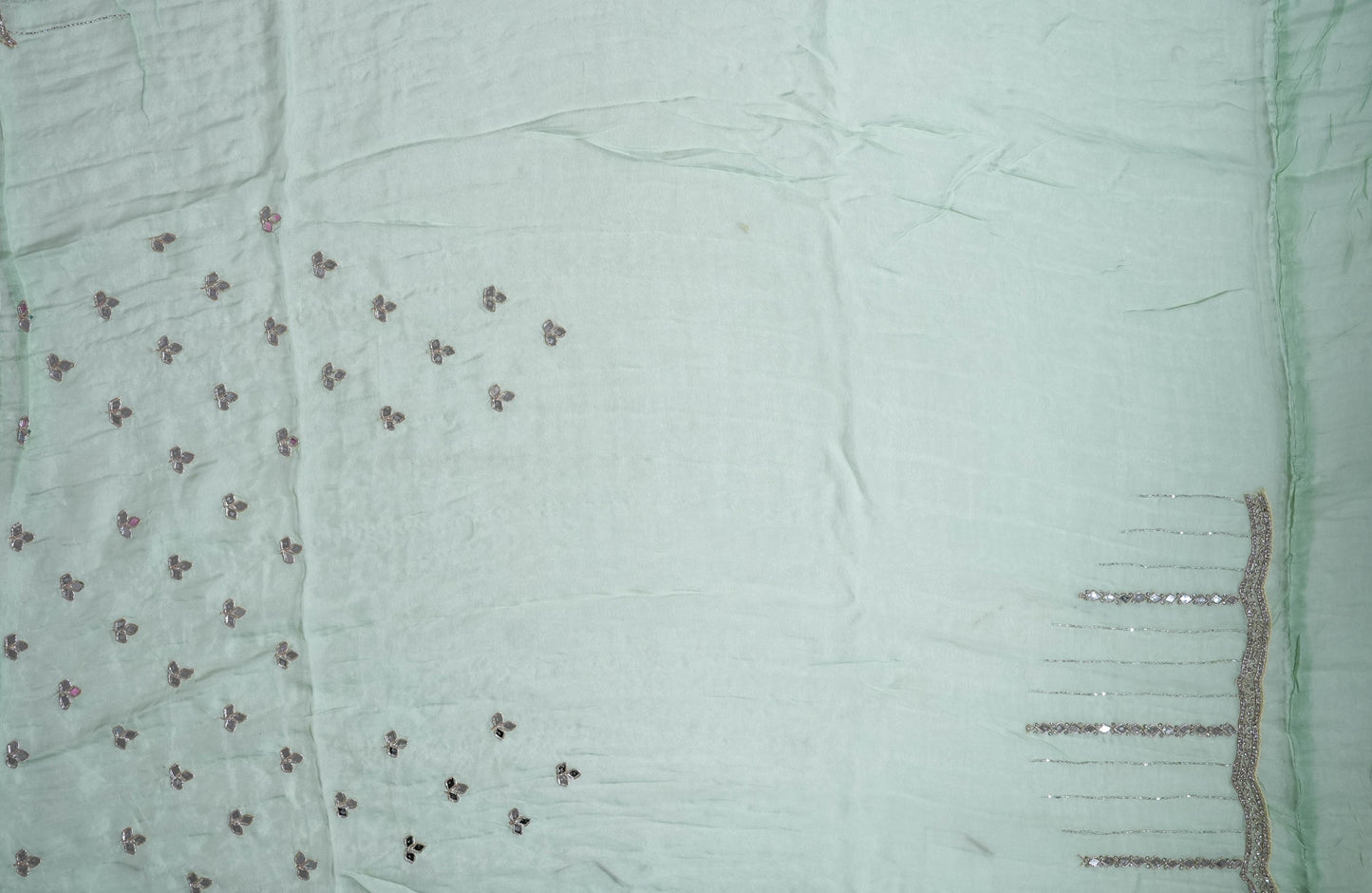 Pastel Embroidery Organza Saree