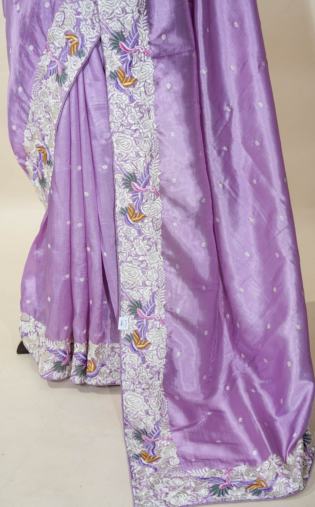 Purple Embroidery Silk Saree