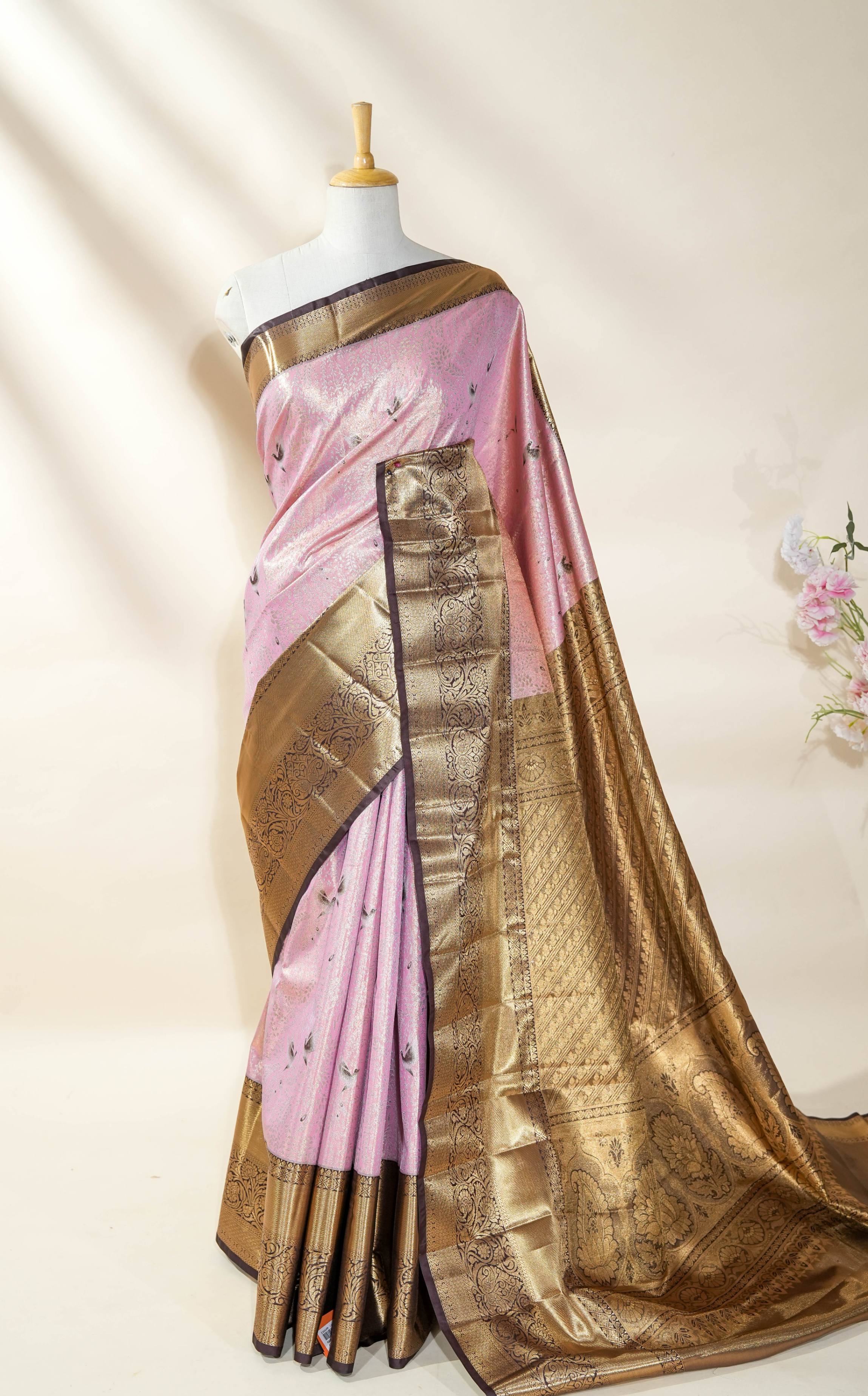 Pink Kanchipuram Saree