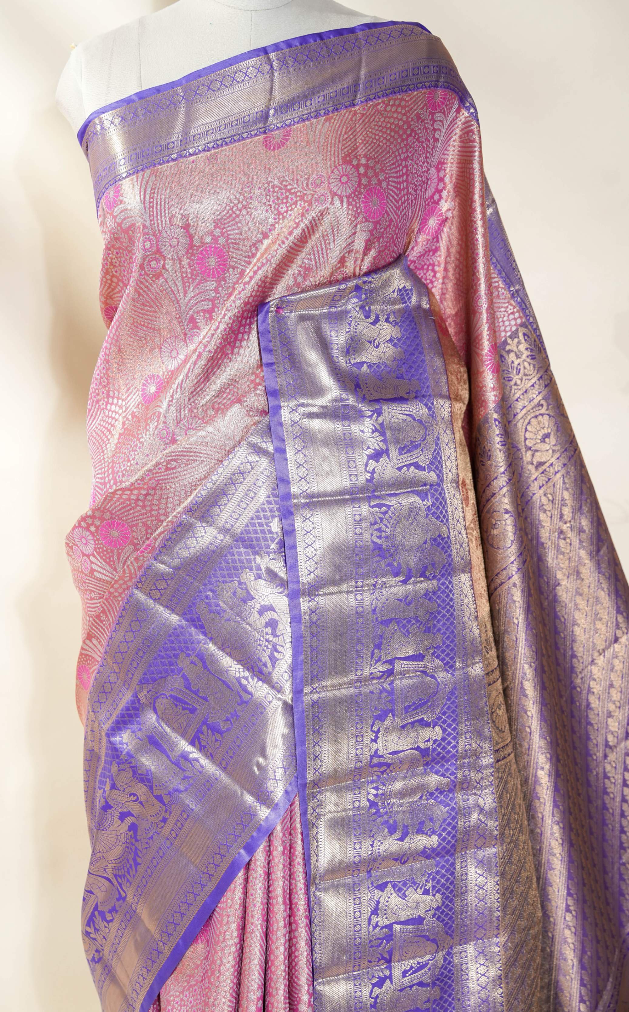Pink Kanchipuram Saree