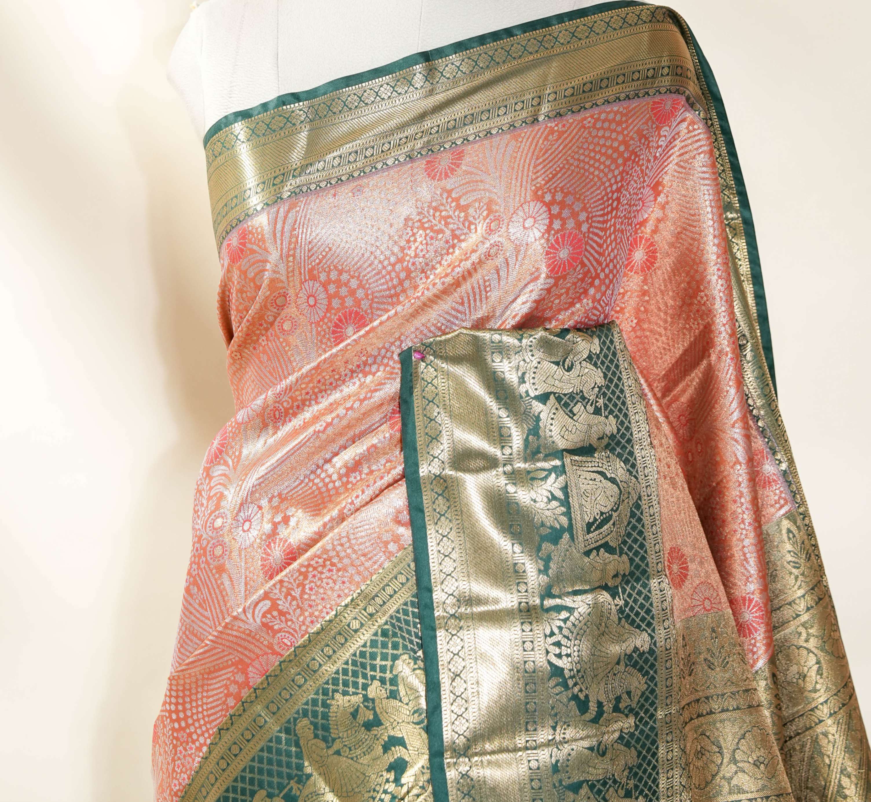 Orange Kanchipuram Saree