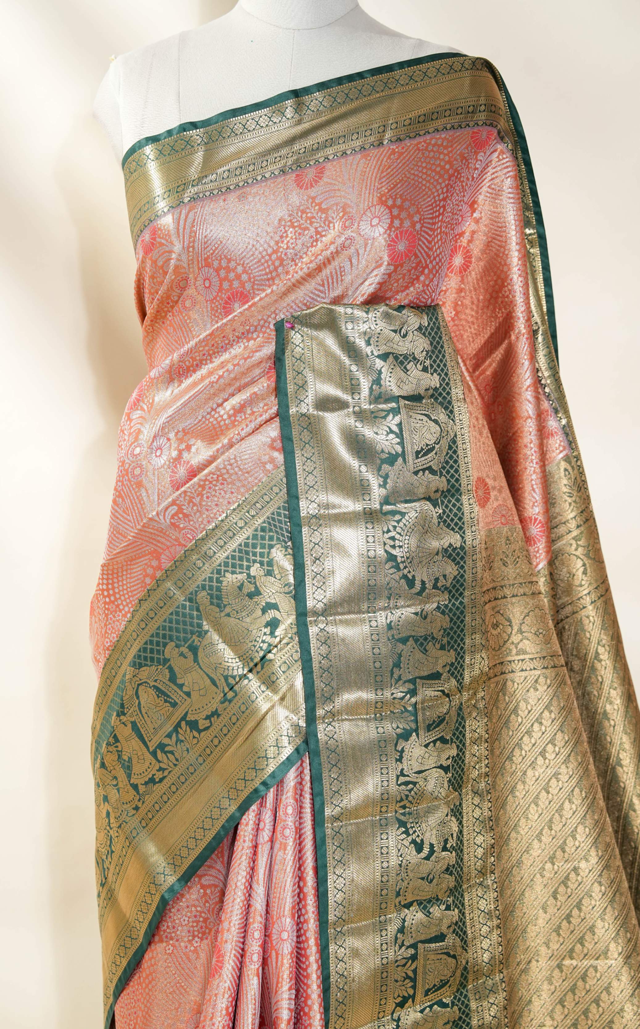 Orange Kanchipuram Saree