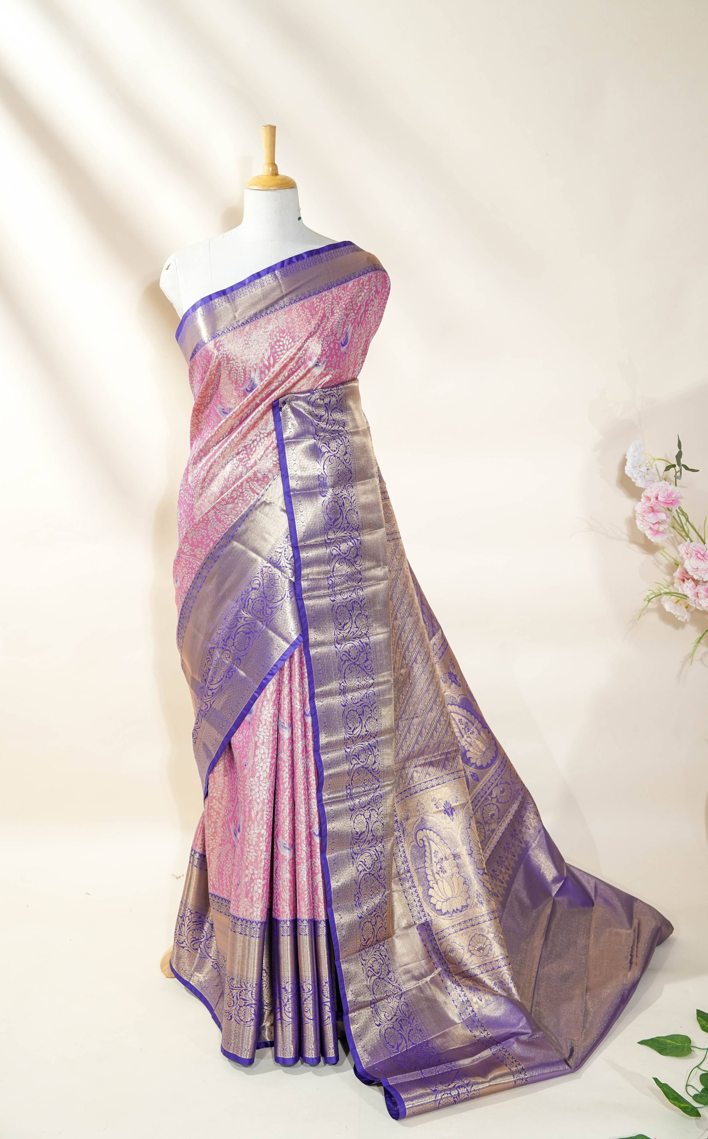 Pink Kanchipuram Saree