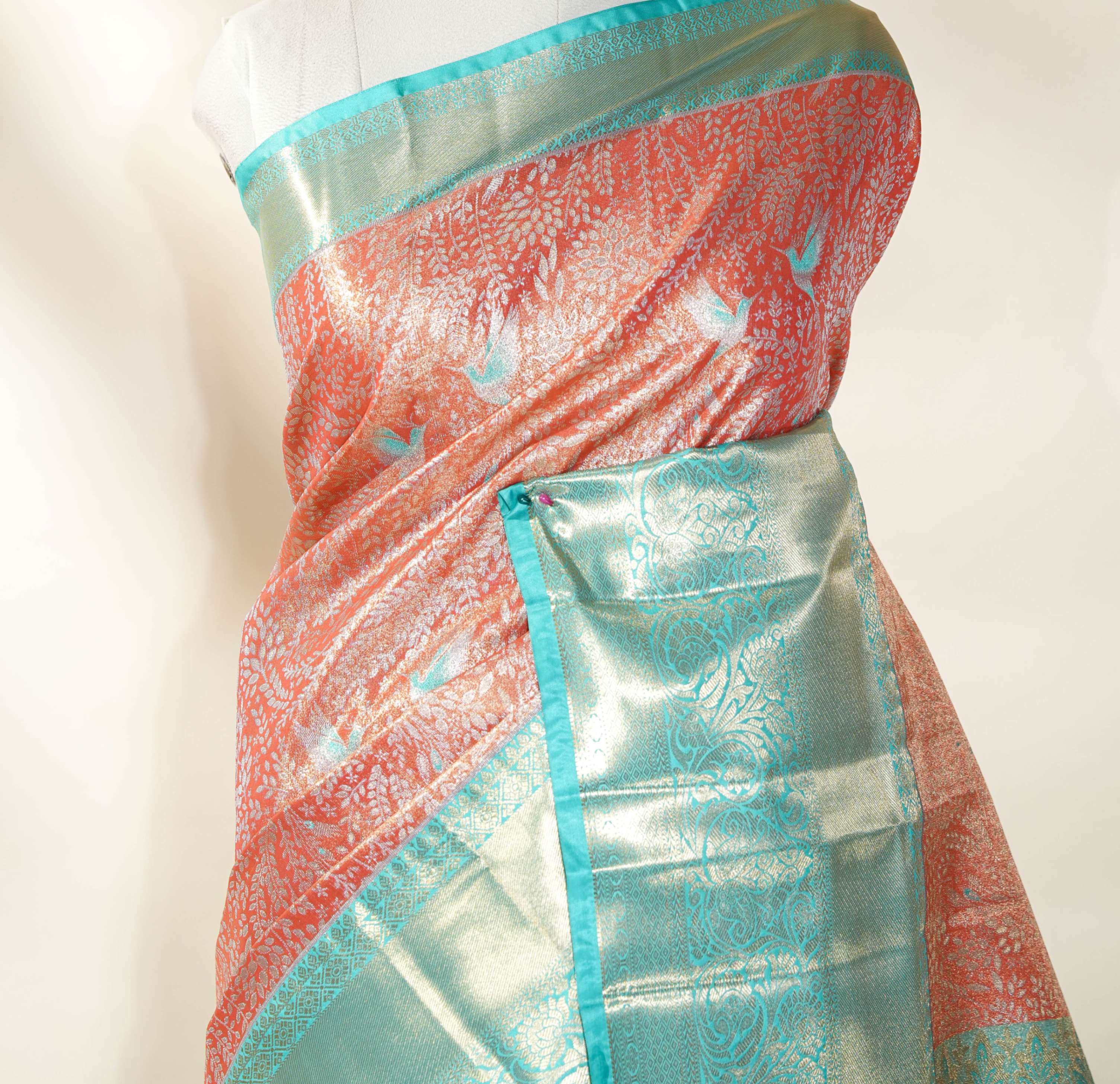 Orange Kanchipuram Saree