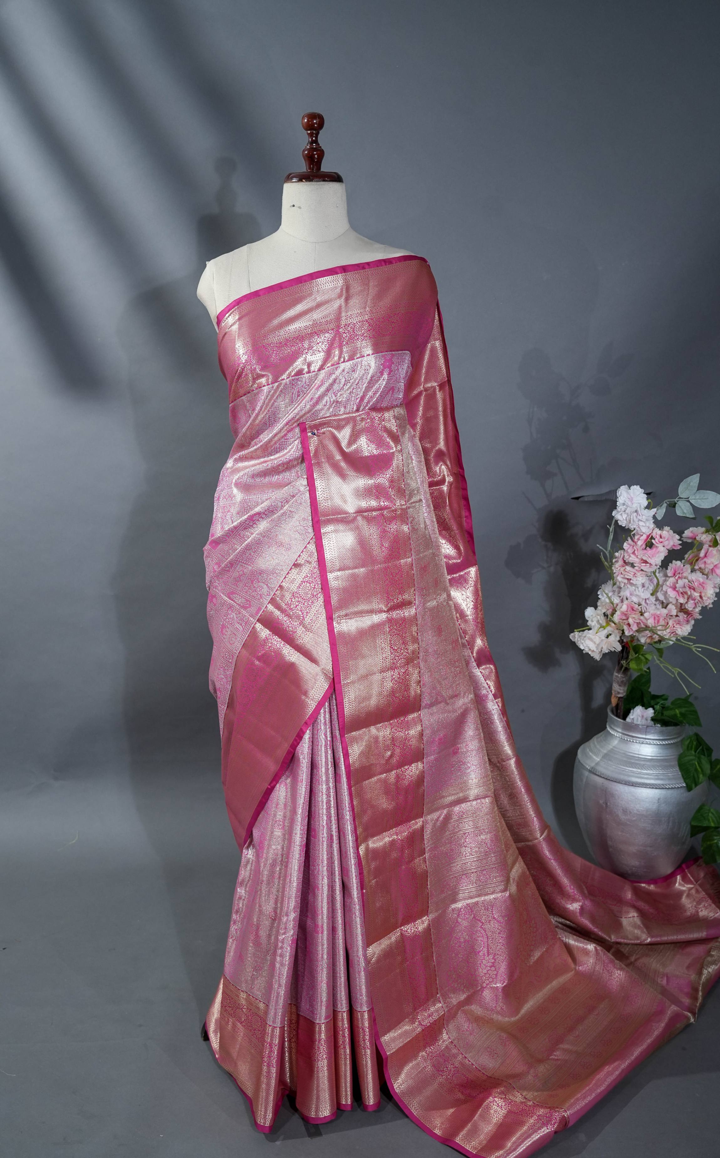 Pink Kanchipuram Saree