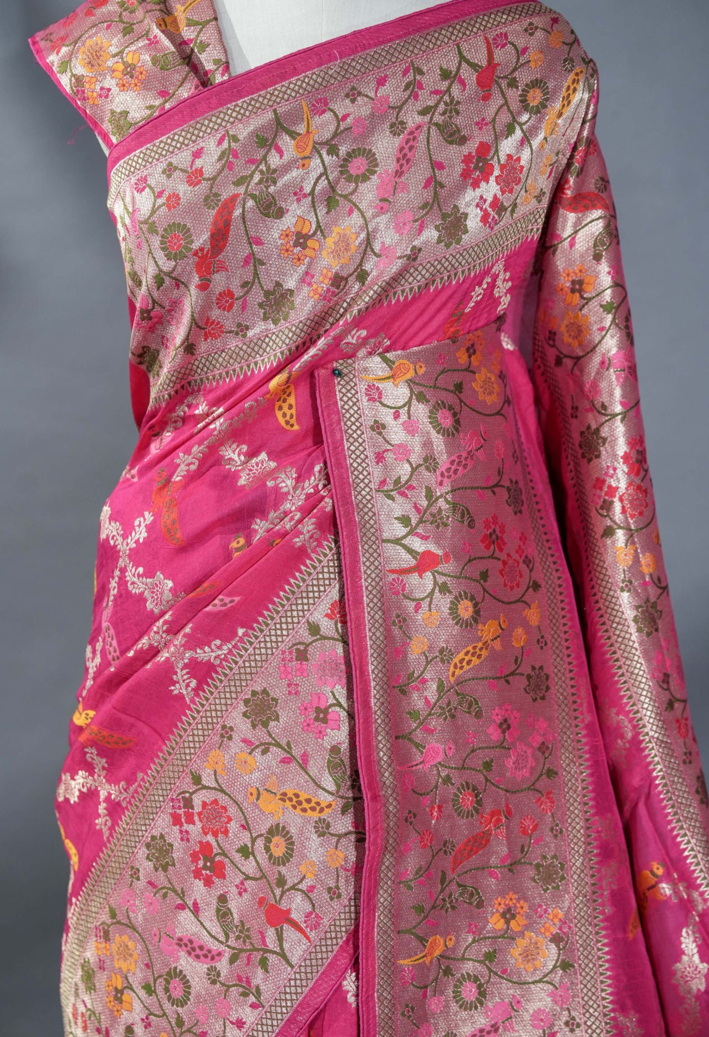 Pink Banarasi Dupion Saree