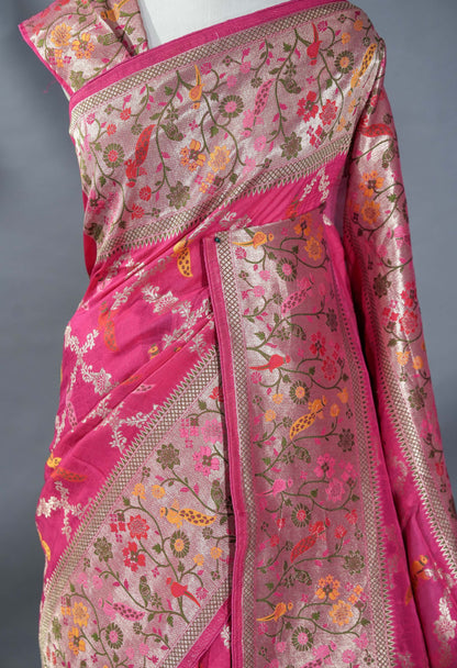 Pink Banarasi Dupion Saree