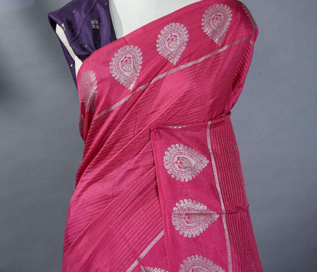 Pink Banarasi Silk Saree