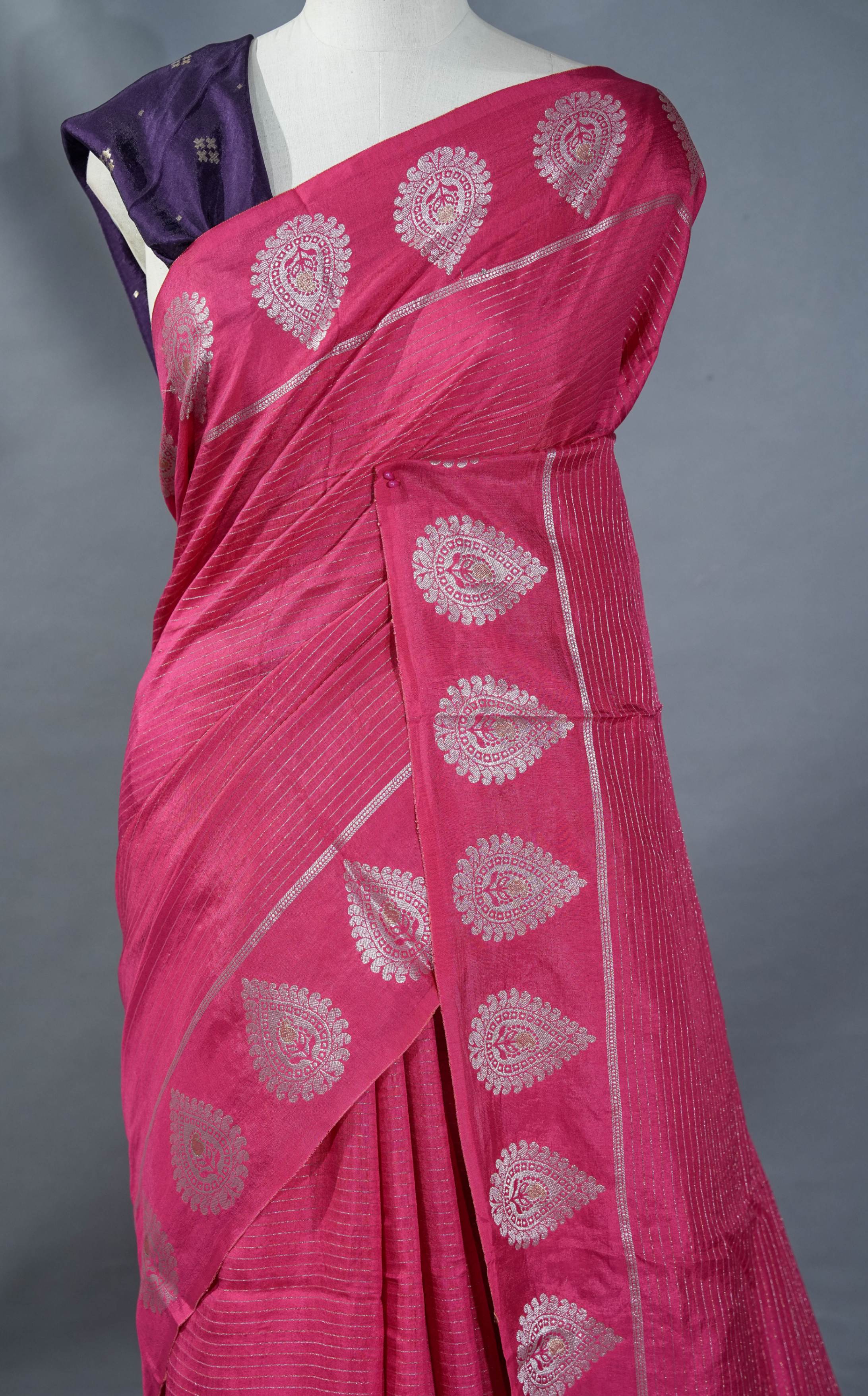 Pink Banarasi Silk Saree