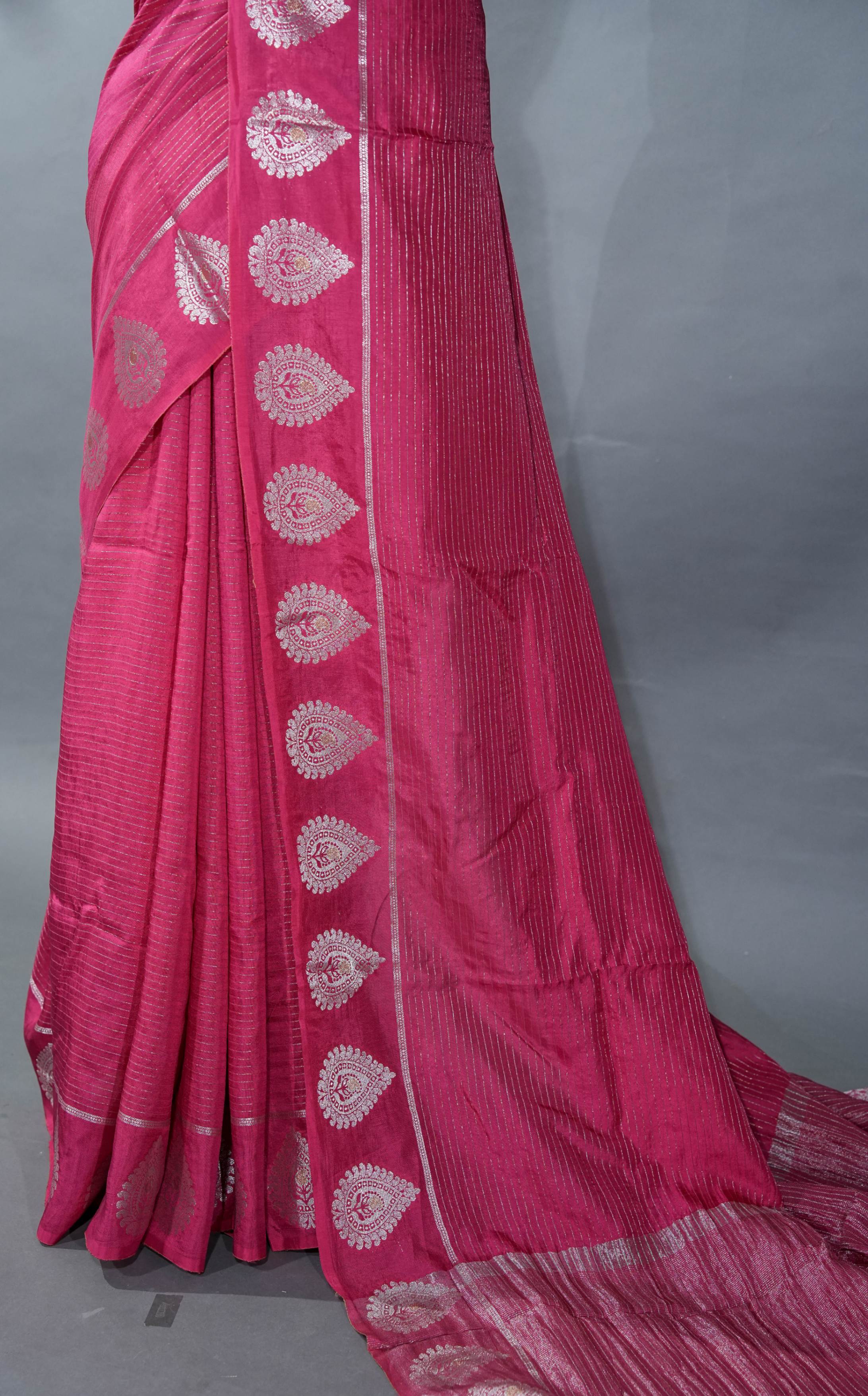 Pink Banarasi Silk Saree