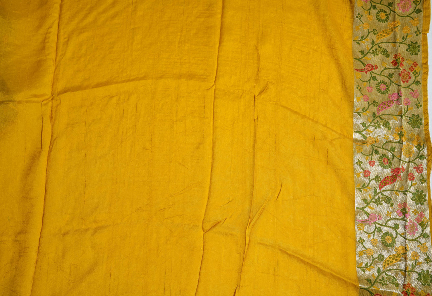 Yellow Banarasi Dupion Saree
