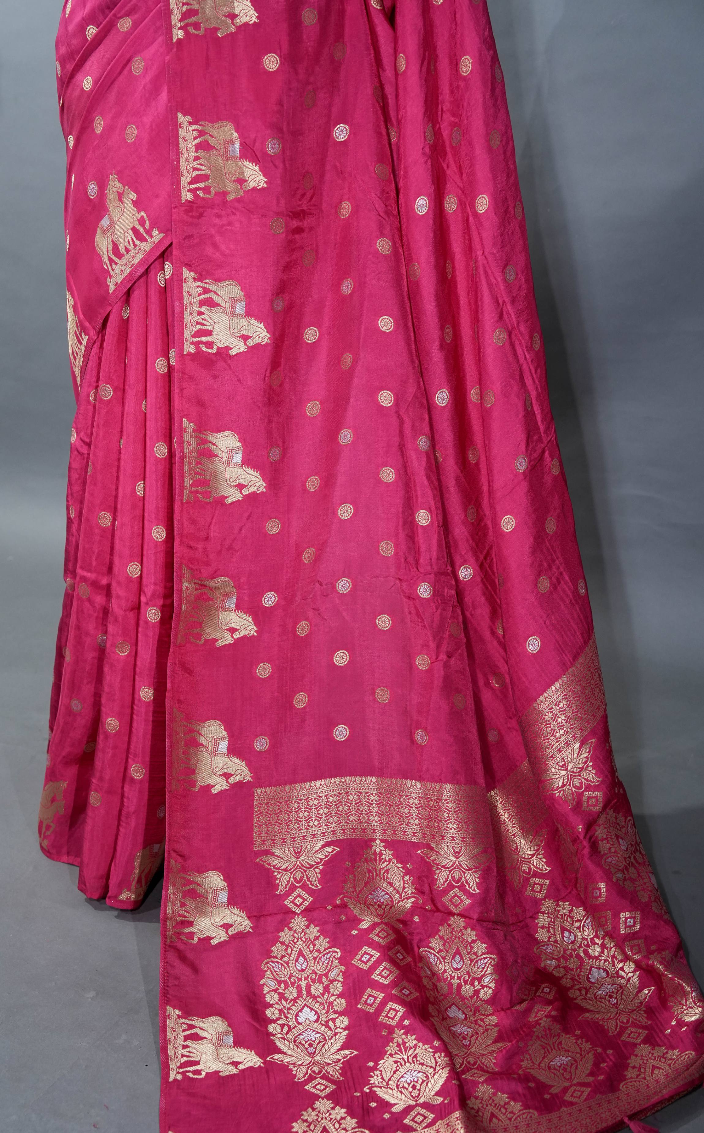 Pink Banarasi Silk Saree