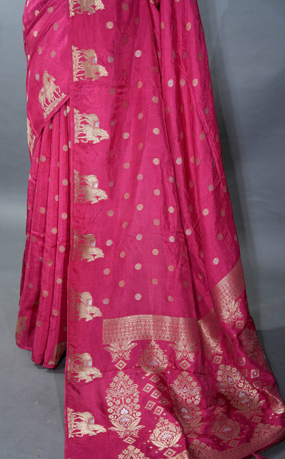 Pink Banarasi Silk Saree