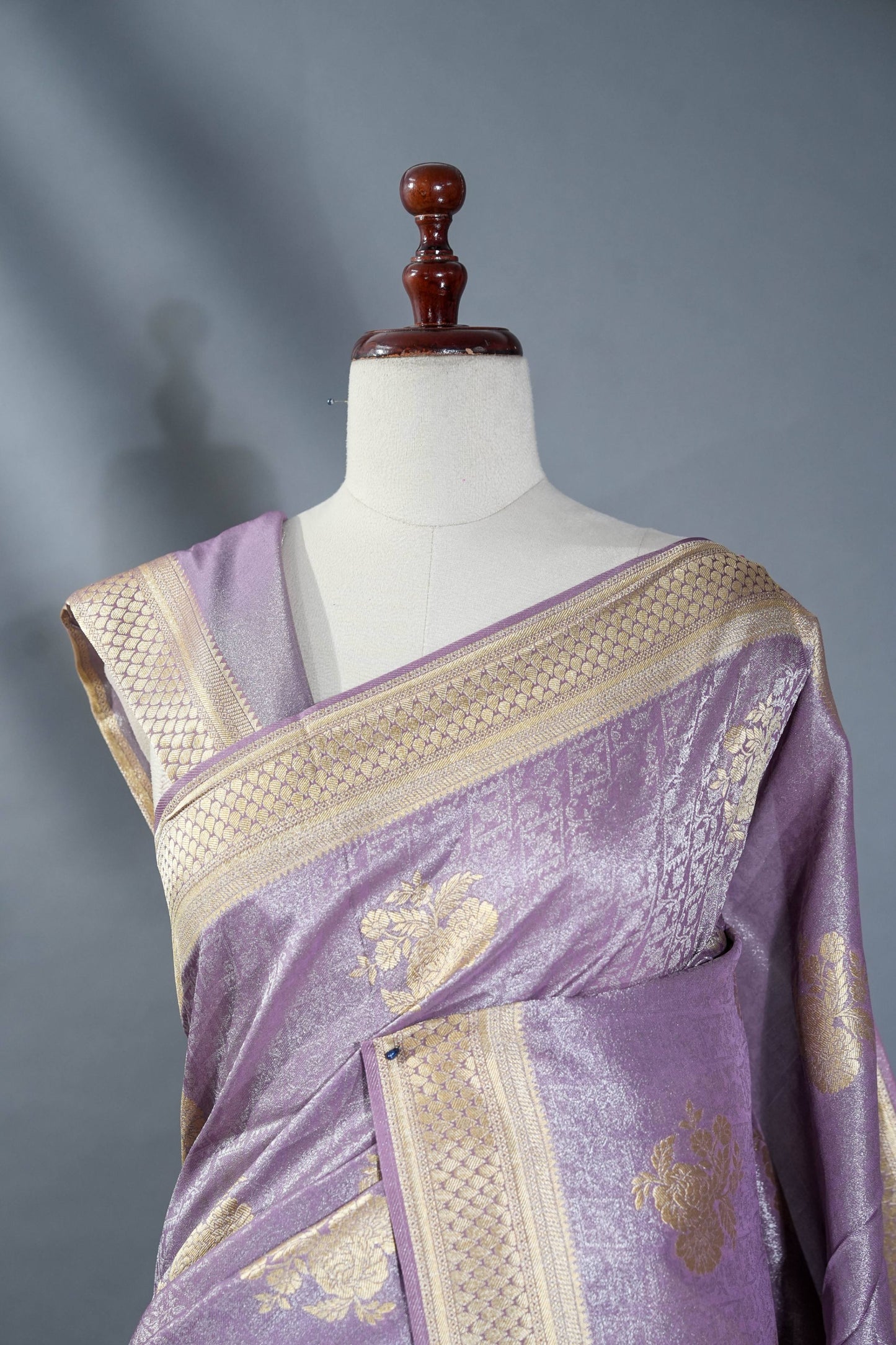 Purple Banarasi Tissue Saree