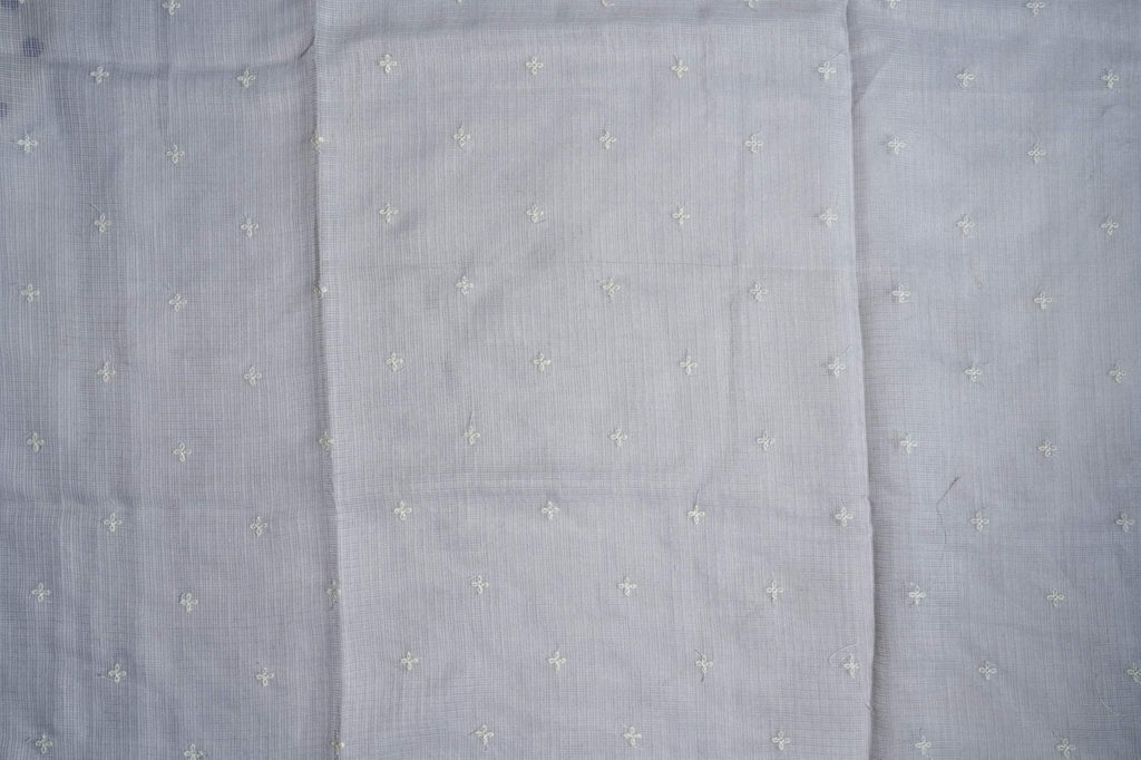 Off White Printed Embroidery Silk Kota Saree