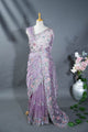 Purple Embroidery Organza Saree