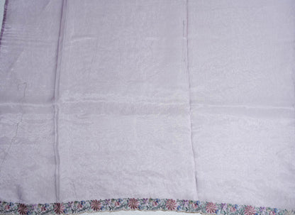Purple Embroidery Organza Saree