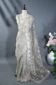 Silver Embroidery Tissue Saree