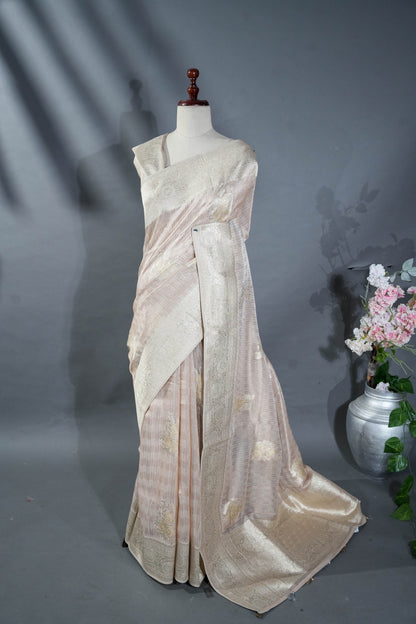 Pastel Banarasi Tissue Saree