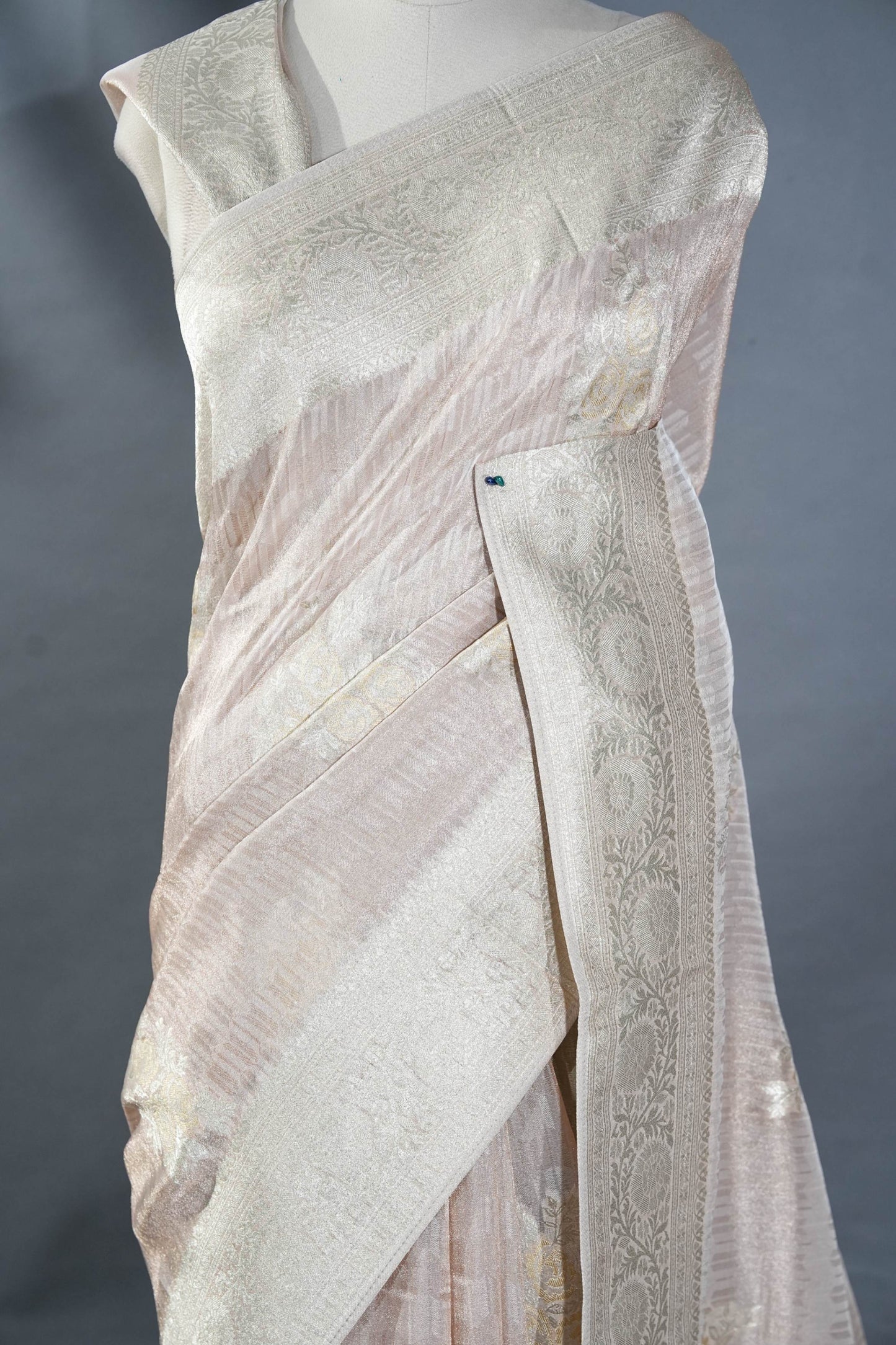 Pastel Banarasi Tissue Saree