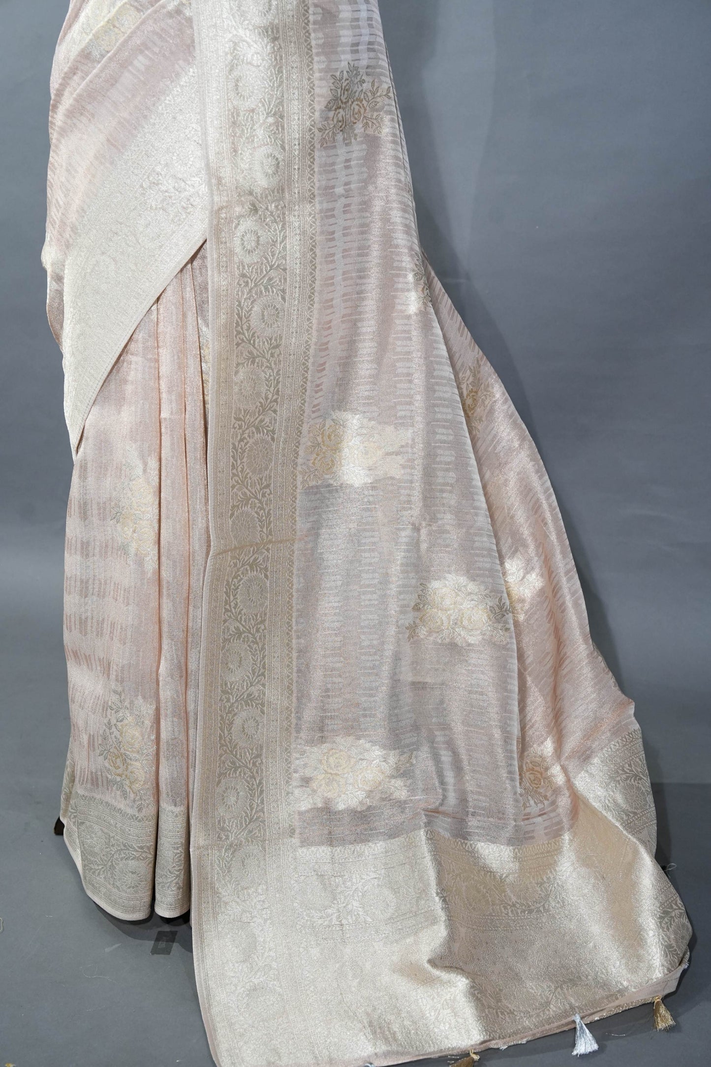 Pastel Banarasi Tissue Saree