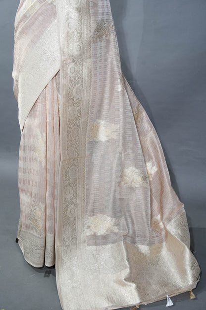 Pastel Banarasi Tissue Saree