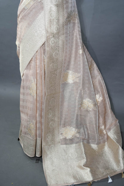 Pastel Banarasi Tissue Saree
